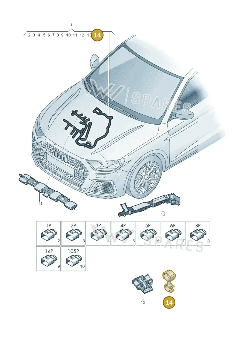 N10585701 — Audi A1 Sportback (2018-2025) diagram 592971310, position 14