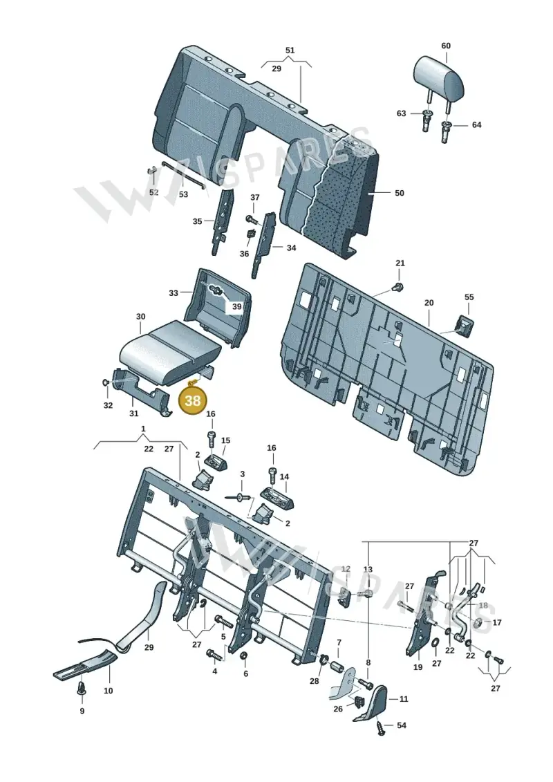 N10586401 — Volkswagen Transport. multivan (2019-2024) diagram 7em885600, position 38