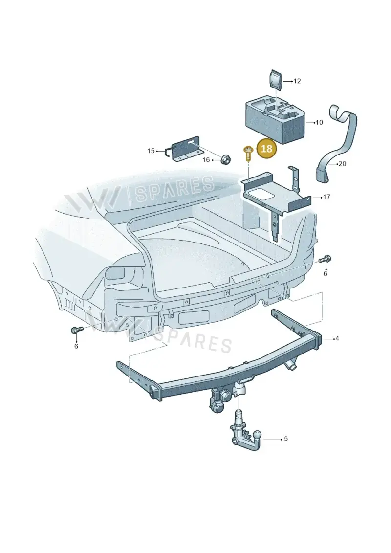 N10591801 — Volkswagen Phaeton 4motion (2010-2016) diagram 258804500, position 18