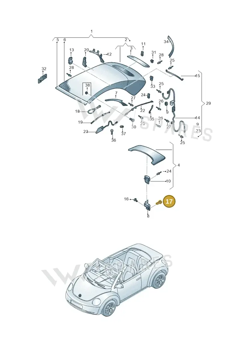 N10591801 — Volkswagen New Beetle Cabrio.     06> (2005-) diagram 279871000, position 17