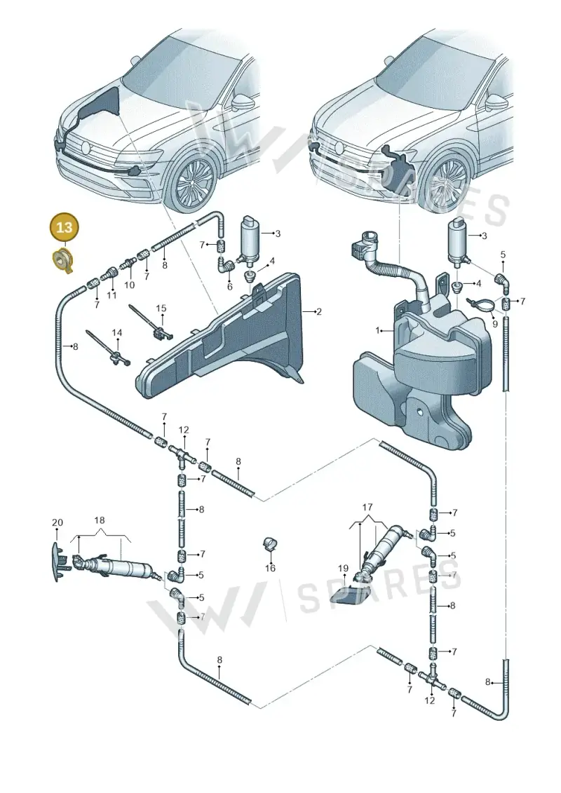 N10592002 — Volkswagen Tiguan 2.0 4Motion (2017-2024) diagram 884955300, position 13