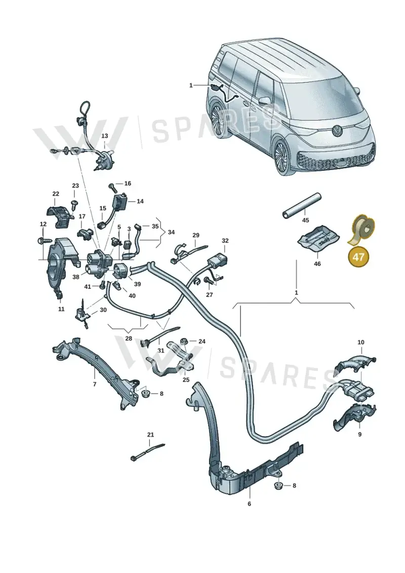 N10592003 — Volkswagen ID.Buzz (2022-) diagram 15a970150, position 47