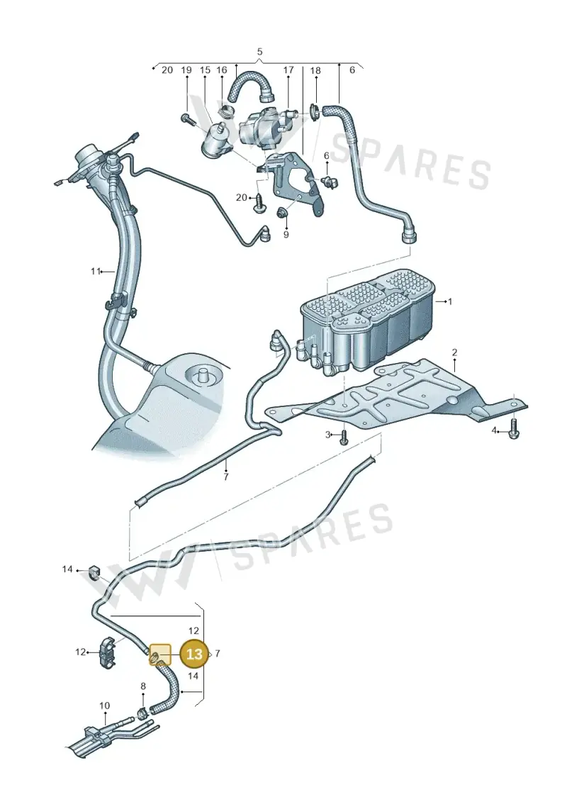 N10595801 — Audi A8 (2017-2025) diagram 838201085, position 13
