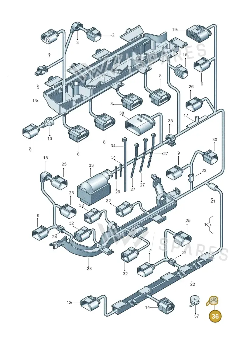 N10596501 — Volkswagen Golf estate (2009-2013) diagram 684971050, position 36