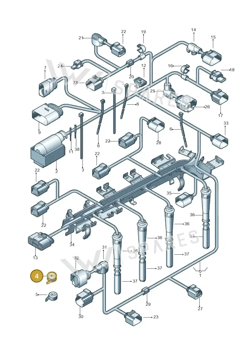 N10596501 — Volkswagen Golf estate (2009-2013) diagram 684971070, position 4