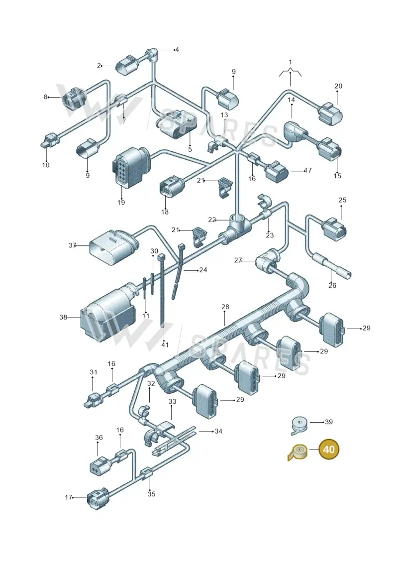 N10596501 — Volkswagen Golf estate (2009-2013) diagram 684971170, position 40