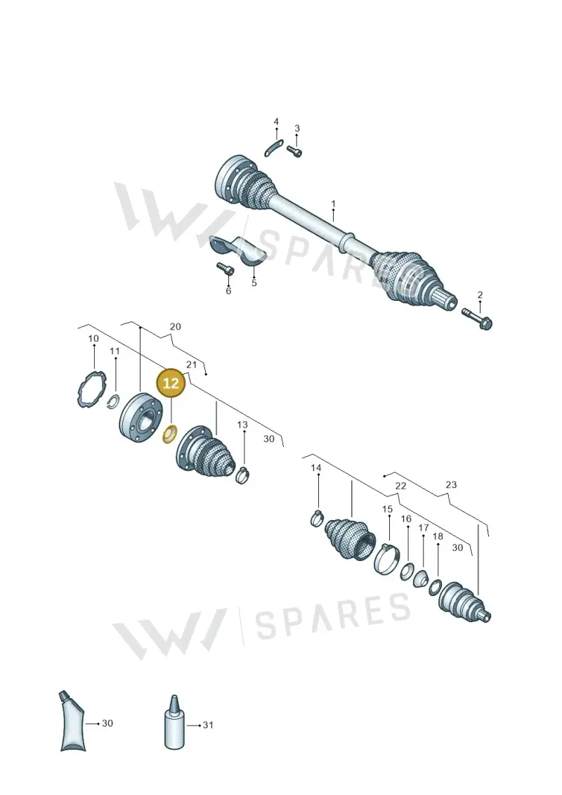 N10601501 — Volkswagen Jetta (2014-2017) diagram 460407200, position 12