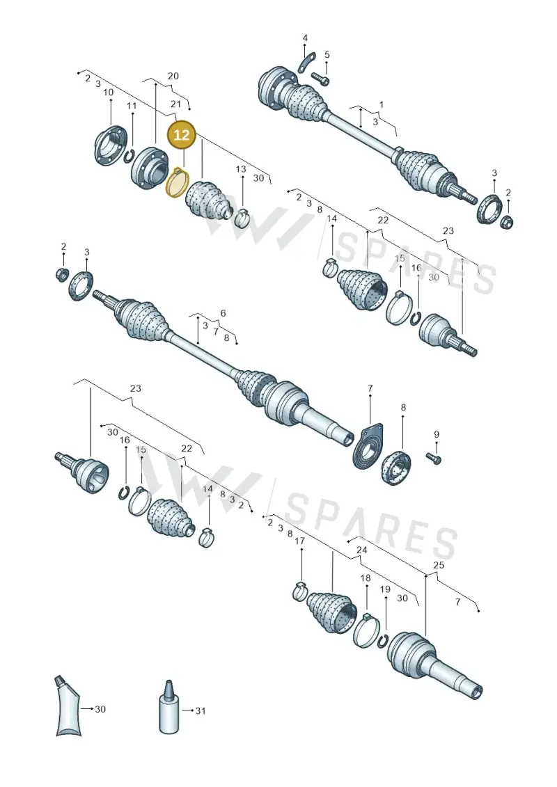 N10601501 — Volkswagen Caravelle (2015-2019) diagram 731407200, position 12