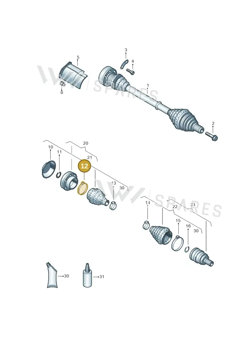 N10601501 — Volkswagen Golf 1.4 BlueMotion (2014-2017) diagram 746407500, position 12