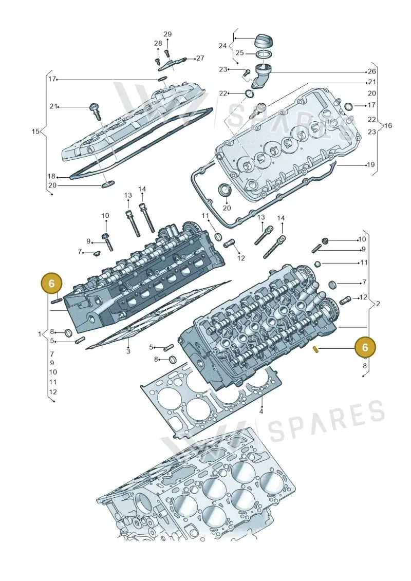 N10604201 — Volkswagen Phaeton 4motion (2010-2016) diagram 258103600, position 6