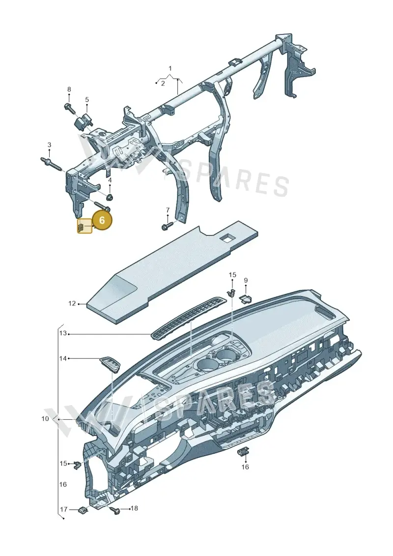 N10604402 — Volkswagen Passat estate (2023-) diagram 3j0857000, position 6