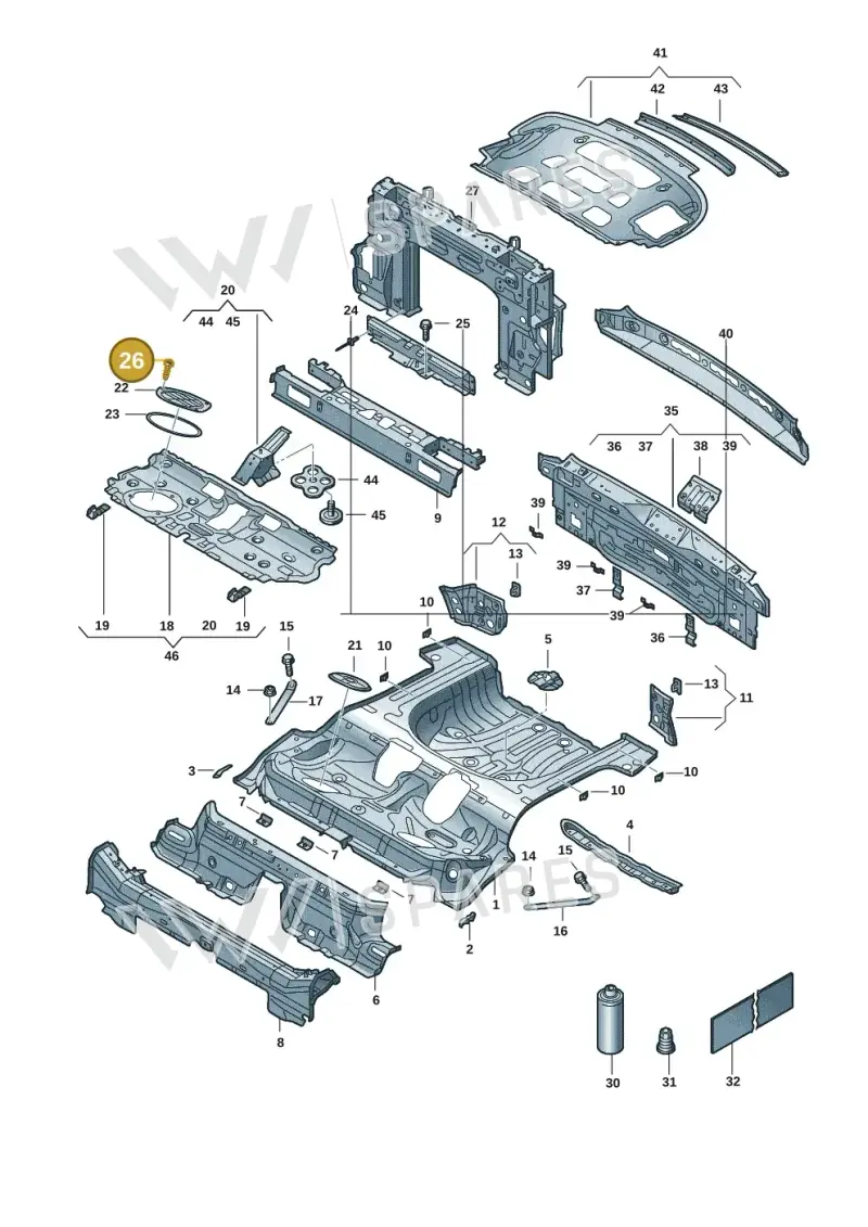 N10604601 — Volkswagen T-Roc Cabriolet (2019-2025) diagram 2gk803020, position 26