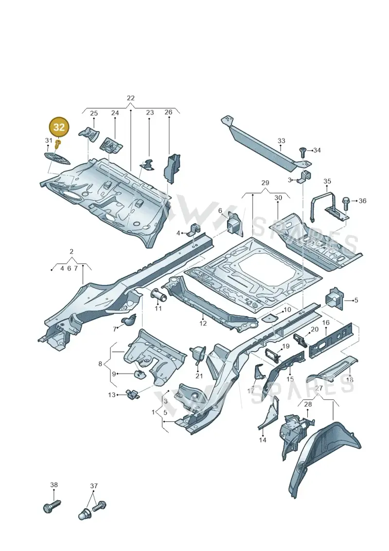 N10604601 — Audi A6 (2018-2025) diagram 435803410, position 32