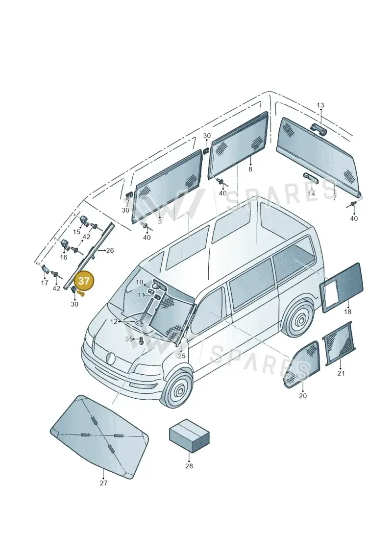 N10604602 — Volkswagen Caravelle (2015-2019) diagram 452861100, position 37