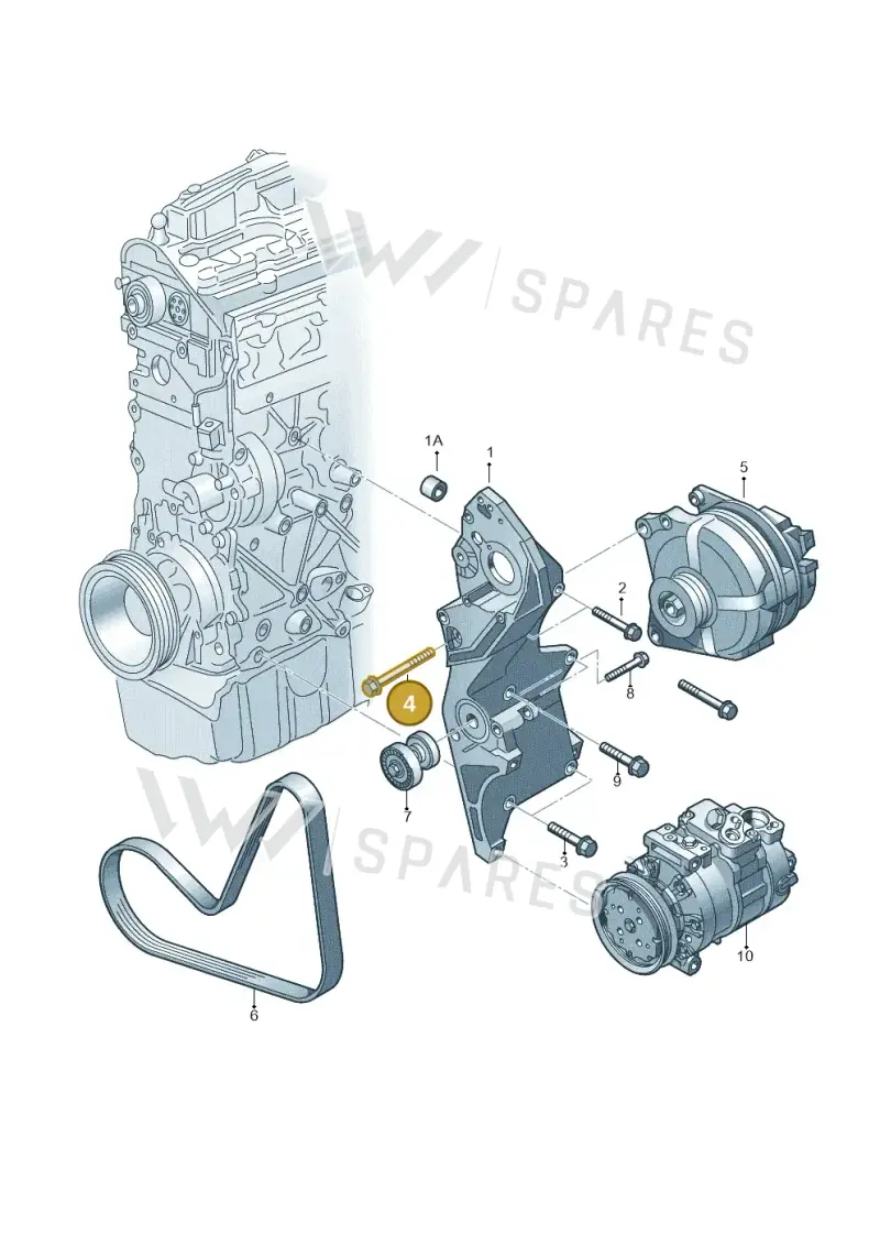N10610001 — Volkswagen Caddy kombi (2015-2020) diagram 866903600, position 4