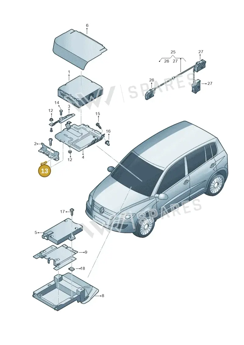 N10610801 — Volkswagen Tiguan 4Motion (2011-2018) diagram 634035700, position 13