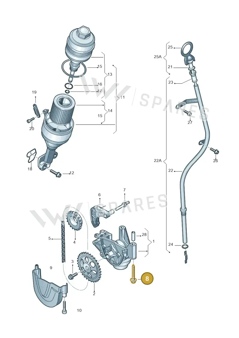 N10611401 — Volkswagen Polo (2009-2014) diagram 253115030, position 8