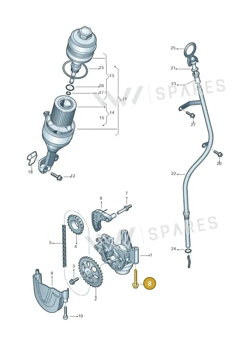 N10611401 — Volkswagen Polo (2012-2014) diagram 747115050, position 8