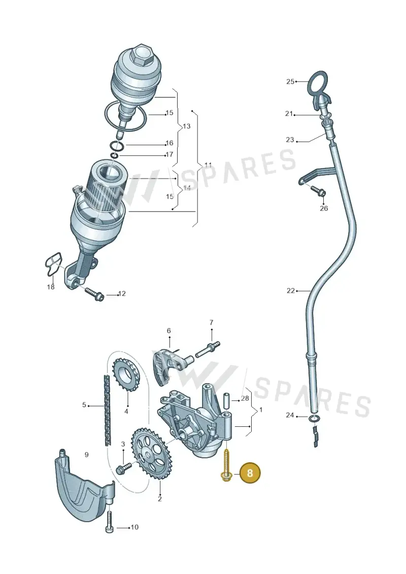 N10611401 — Volkswagen Ameo 1,0 (2016-2020) diagram 883115050, position 8