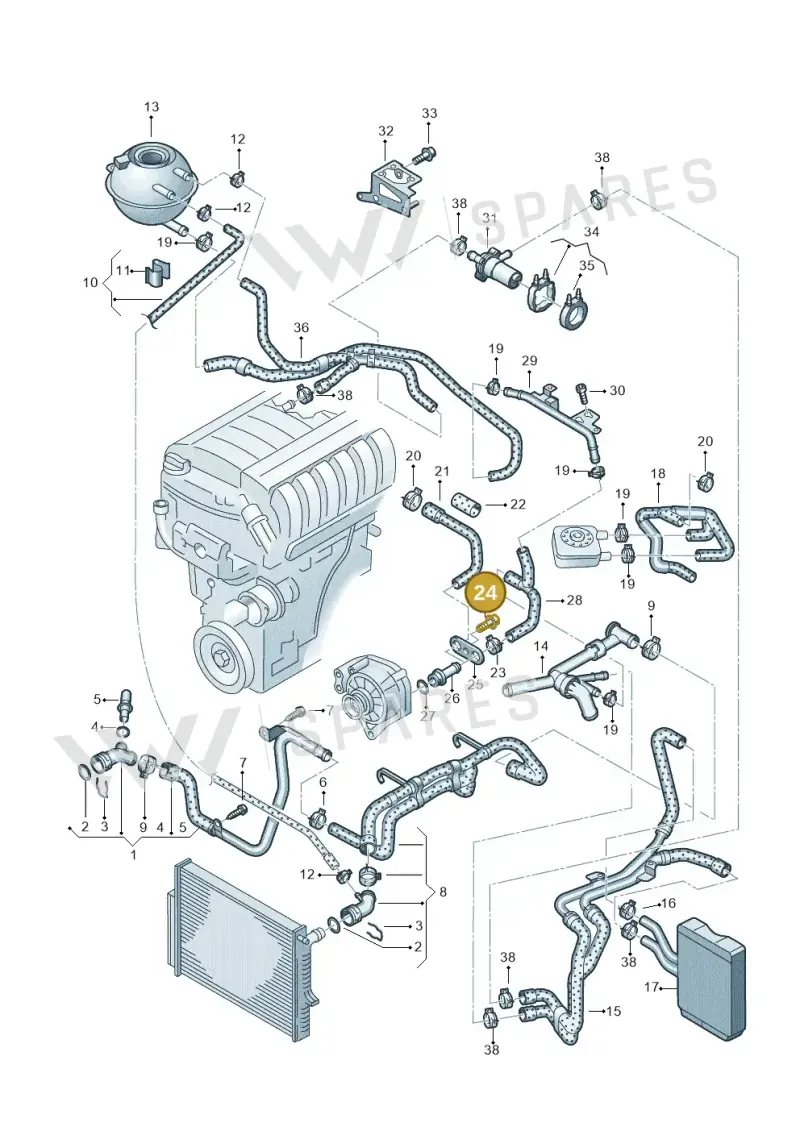 N10613701 — Volkswagen Touareg                08> (2007-) diagram 478121470, position 24
