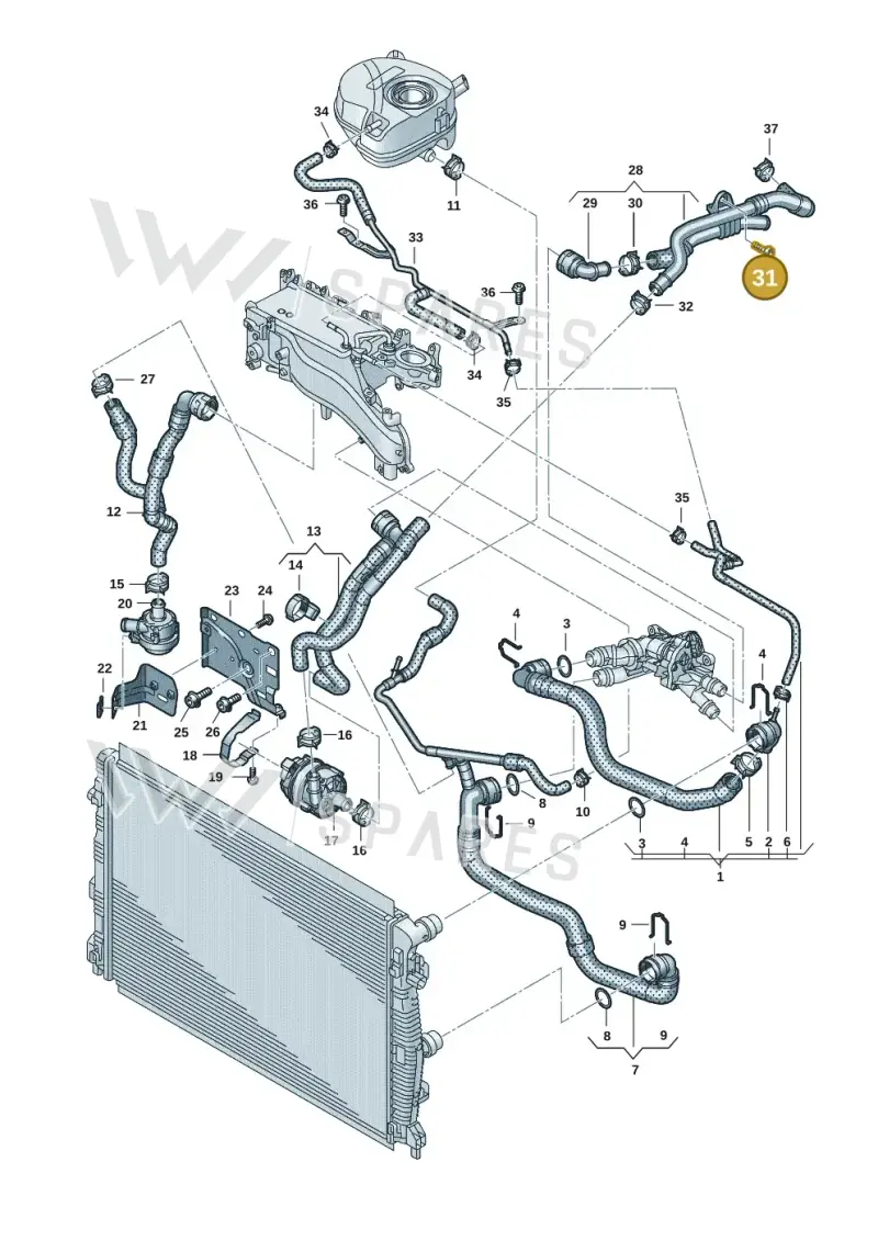 N10619001 — Volkswagen Caddy Maxi Kombi (2020-2024) diagram 2ka121500, position 31