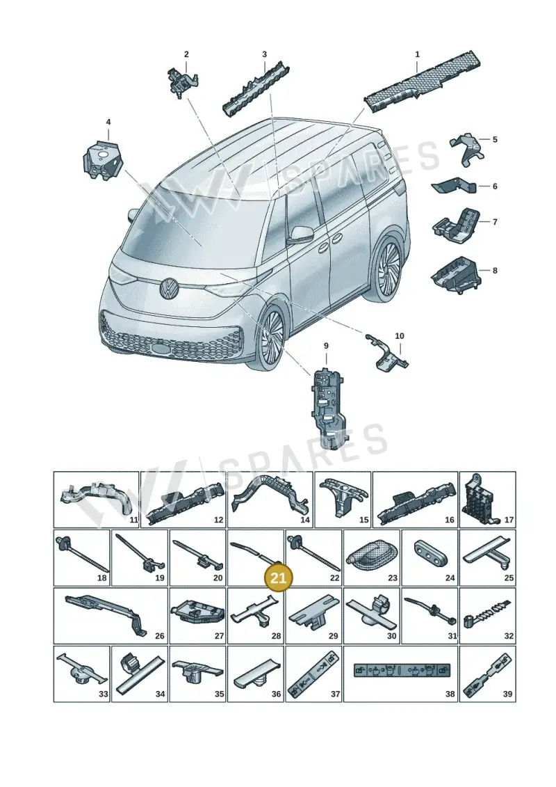N10623101 — Volkswagen ID.Buzz (2022-) diagram 15a972001, position 21