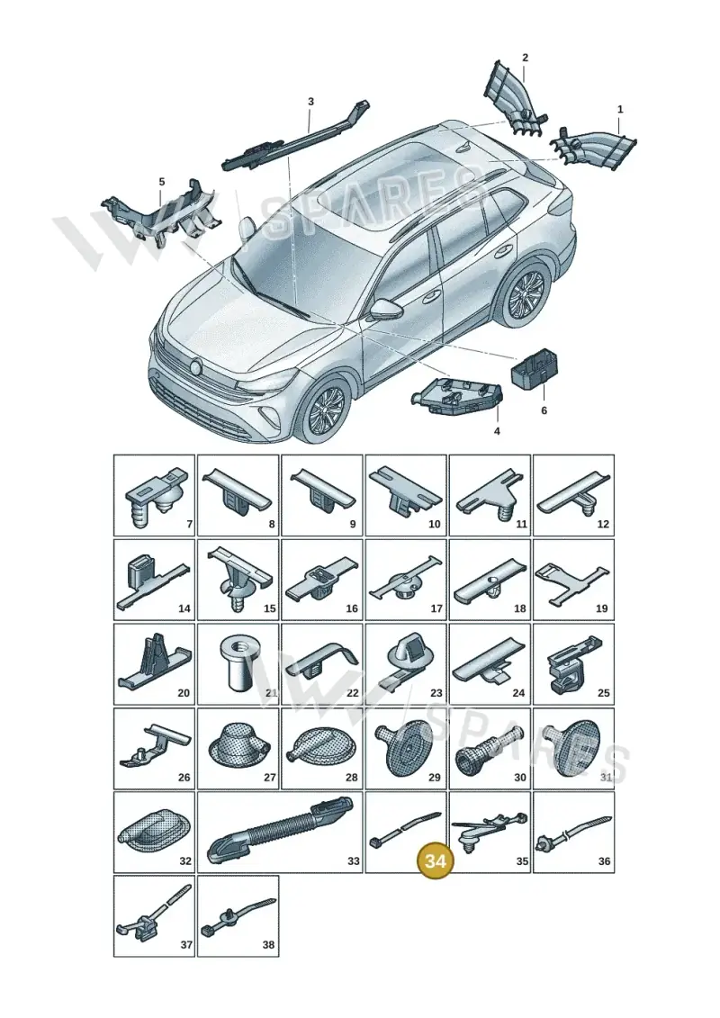 N10623101 — Volkswagen Tiguan 2.0 (2023-) diagram 57x972001, position 34