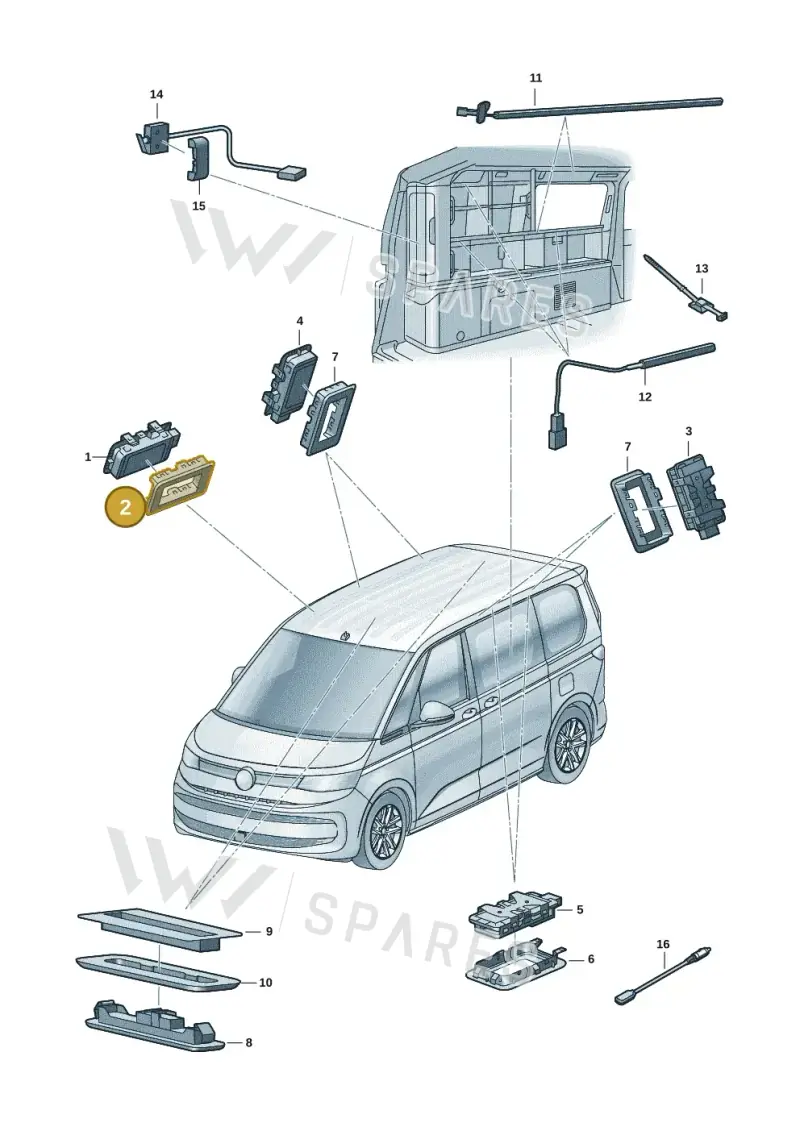 N10625802 — Volkswagen Multivan (2021-) diagram 7t0947010, position 2