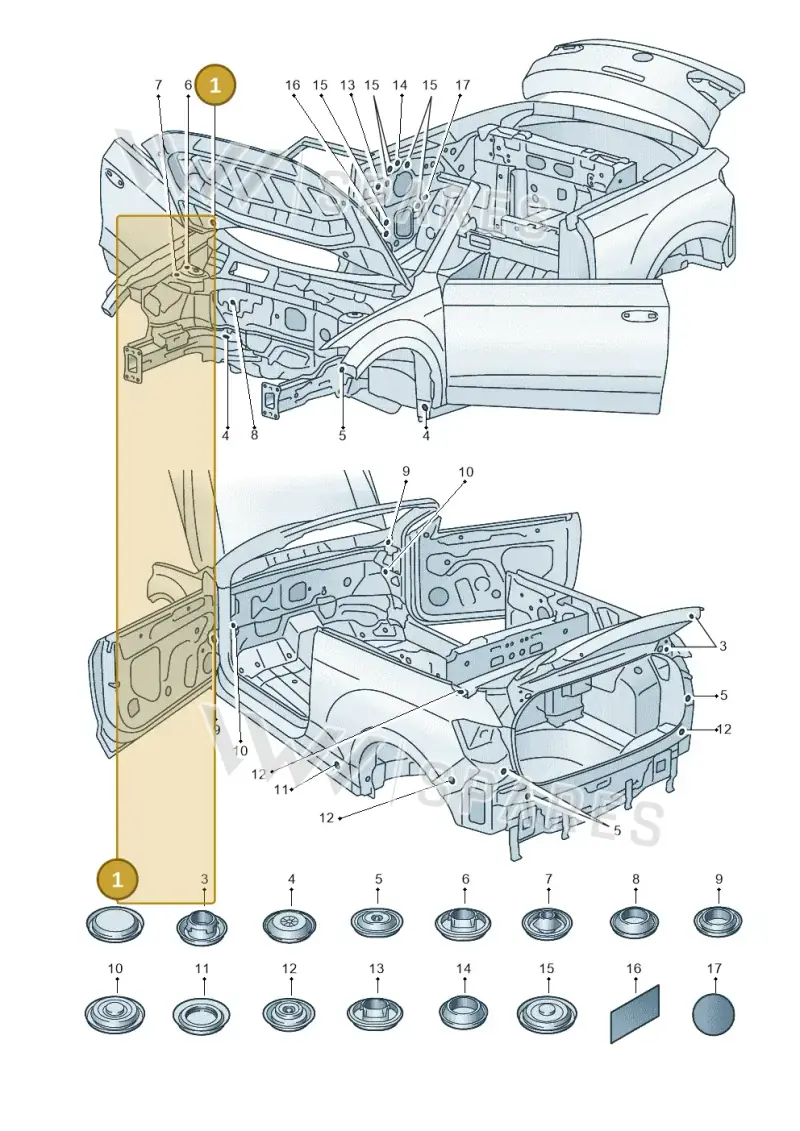 N10628101 — Volkswagen T-Roc convertible 1.5 (2019-2024) diagram 2gk803035, position 1