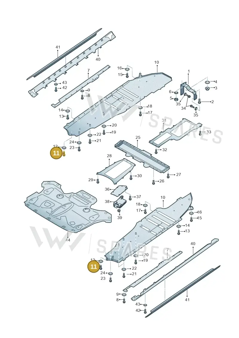 N10632104 — Audi A8 (2013-2018) diagram 696825000, position 11