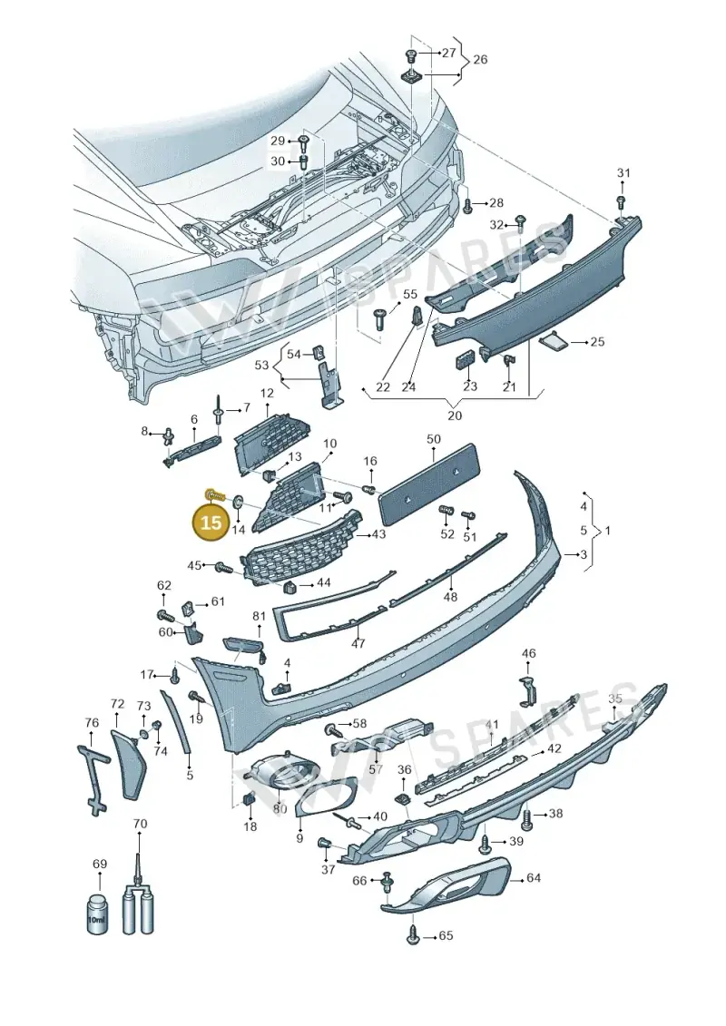 N10640201 — Audi R8 Spyder (2015-2024) diagram 872807065, position 15