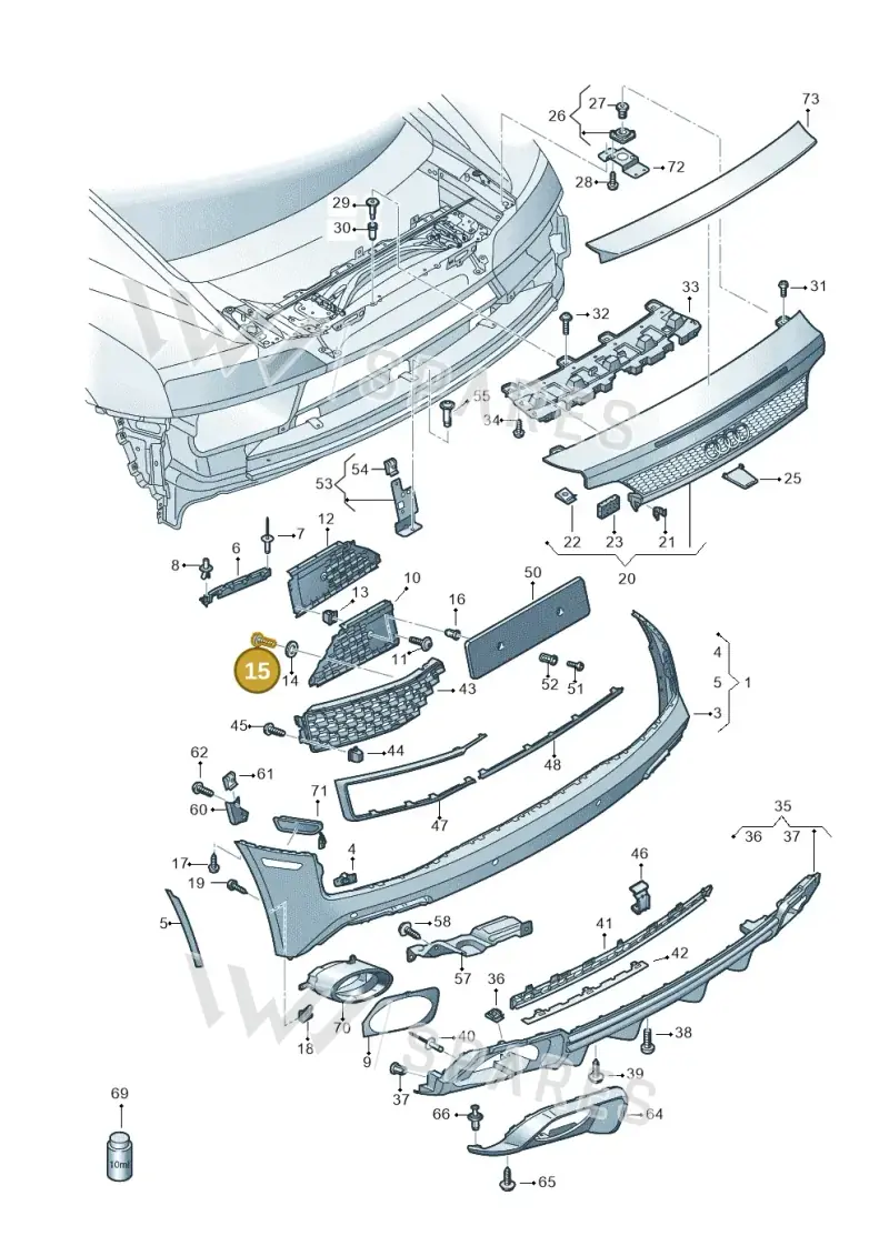 N10640201 — Audi R8 Spyder (2015-2024) diagram 872807075, position 15