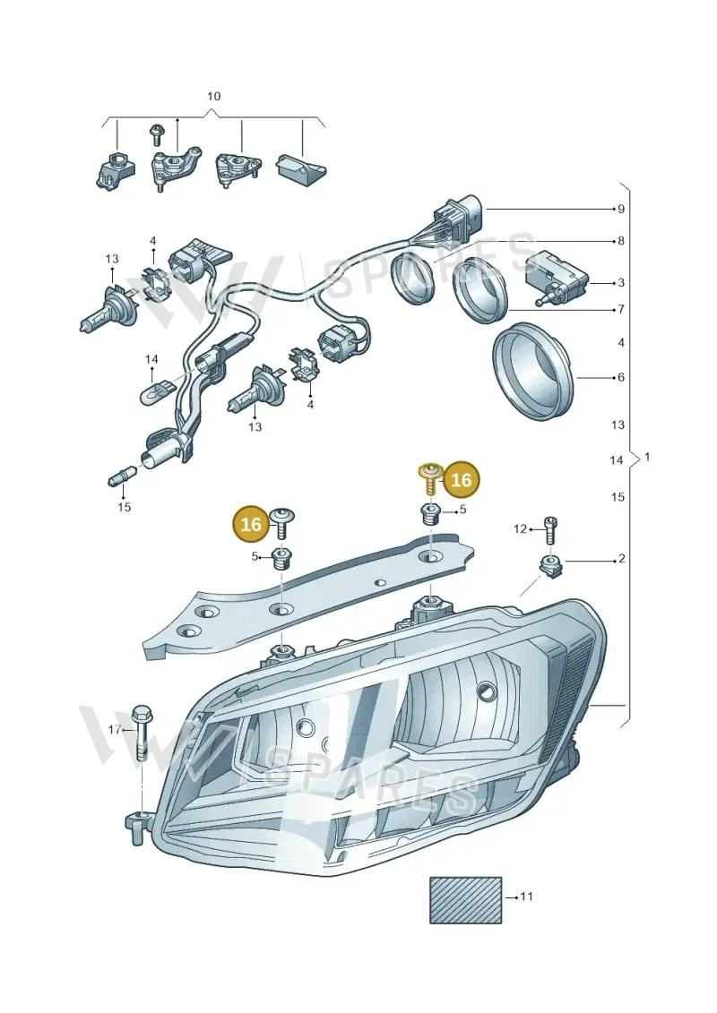 N10644404 — Volkswagen Caddy kombi (2015-2020) diagram 866941015, position 16