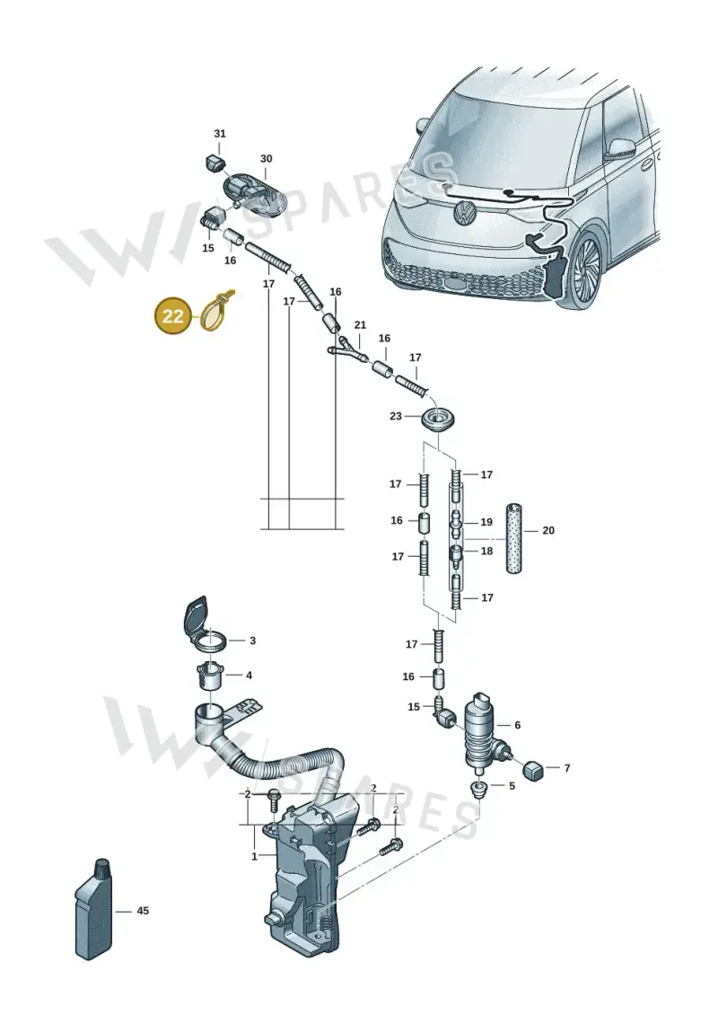 N10647801 — Volkswagen ID.Buzz (2022-) diagram 15a955100, position 22