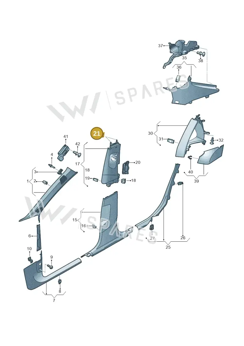 N10649702 — Audi A7 Sportback (2018-2025) diagram 435867650, position 21