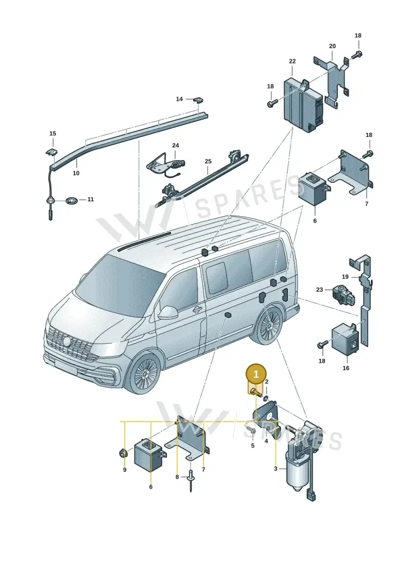 N10650701 — Volkswagen Transport. multivan (2019-2024) diagram 7em959000, position 1
