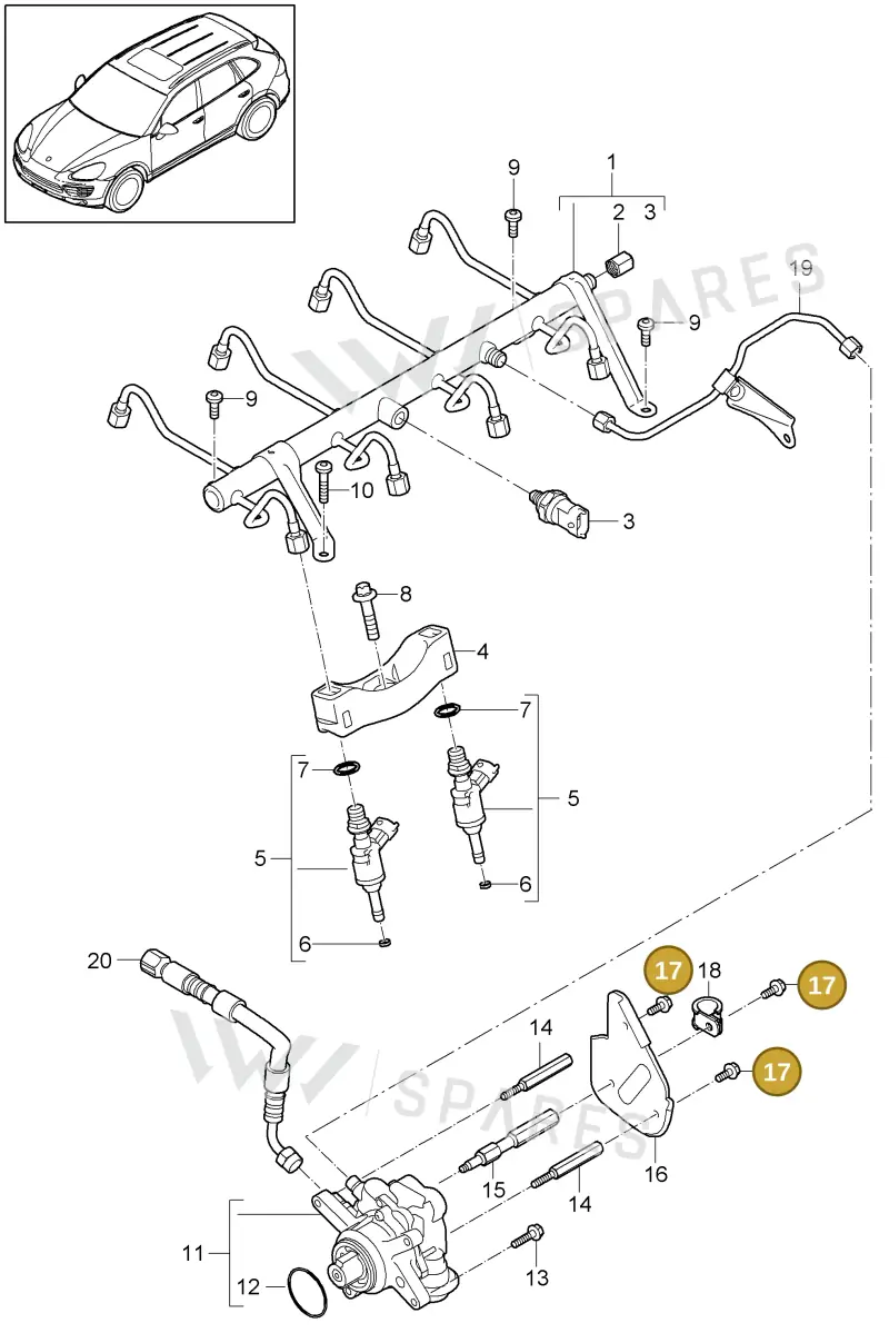 N10653302 — Porsche Cayenne (2010-2018) diagram p37107025, position 17