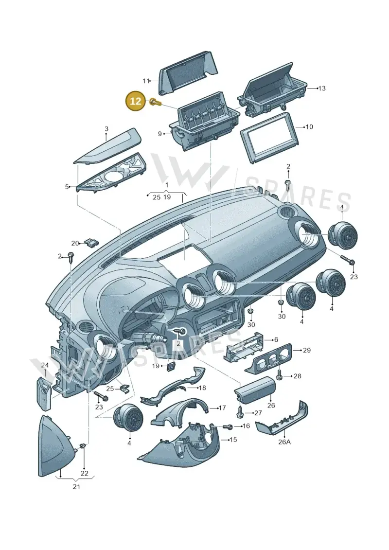 N10653901 — Audi A1 Sportback (2014-2018) diagram 708857100, position 12