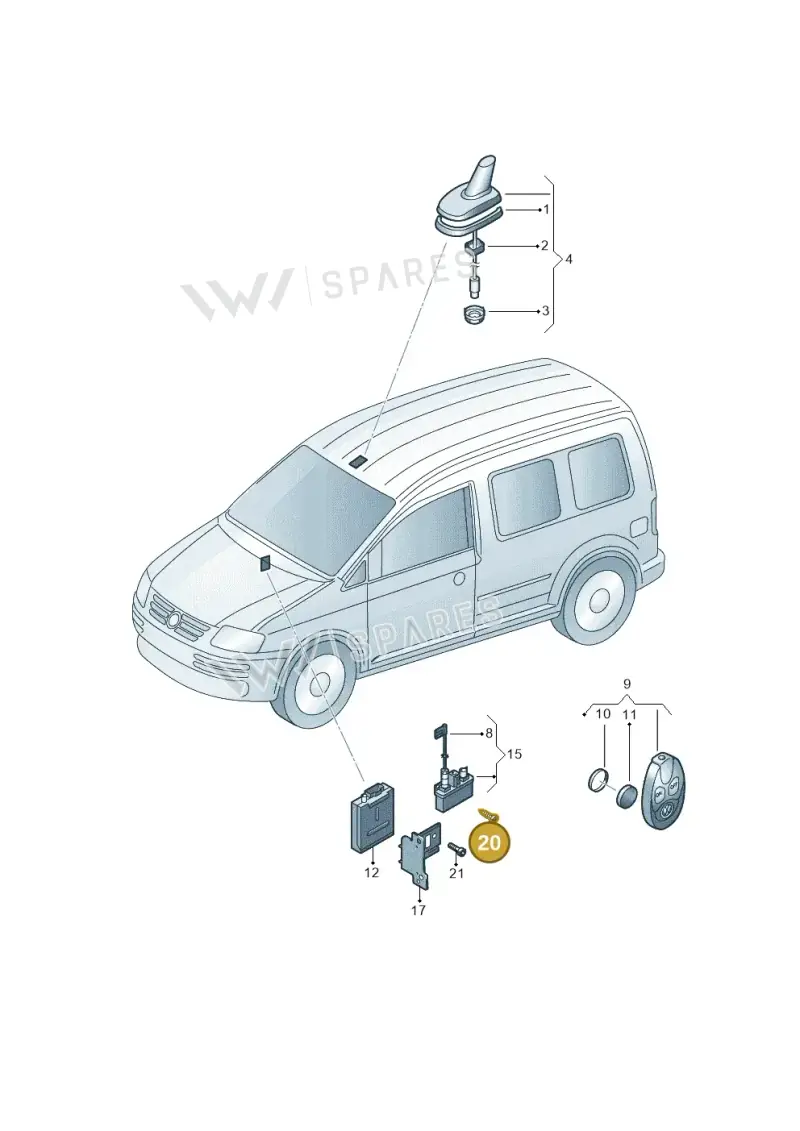 N10656202 — Volkswagen Caddy panel van (2008-2010) diagram 443963200, position 20