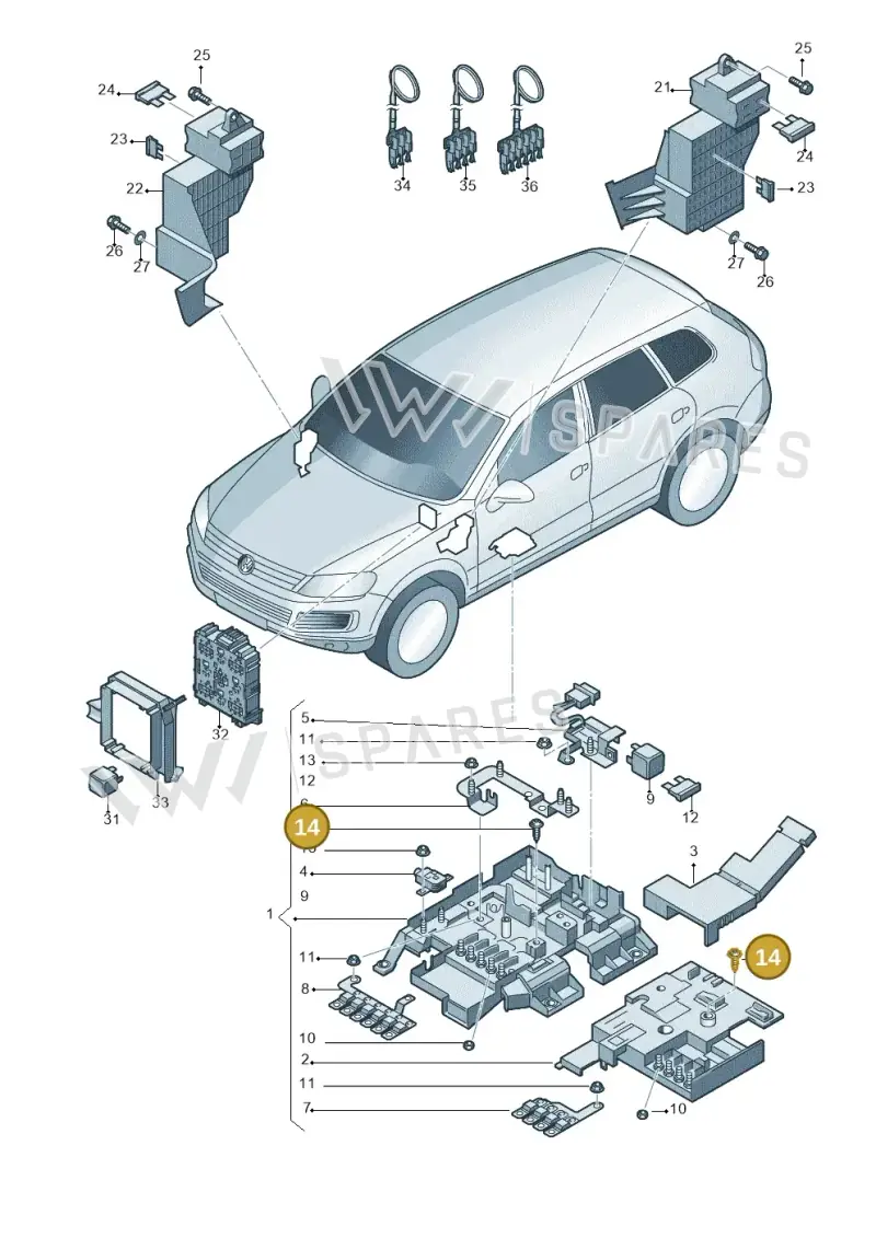 N10656202 — Volkswagen Touareg BlueMotion (2014-2018) diagram 748937200, position 14