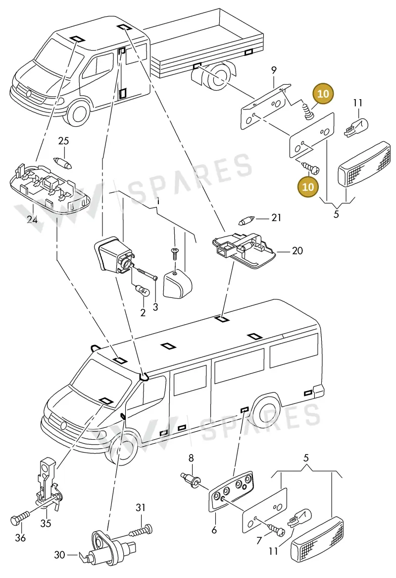 N10656802 — Volkswagen LT, LT 4X4 (2003-2006) diagram 176945300, position 10