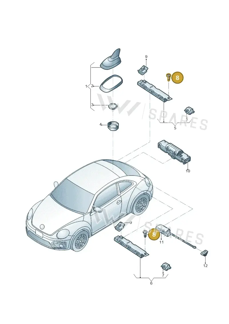 N10656901 — Volkswagen Beetle (2016-2019) diagram 801035100, position 8