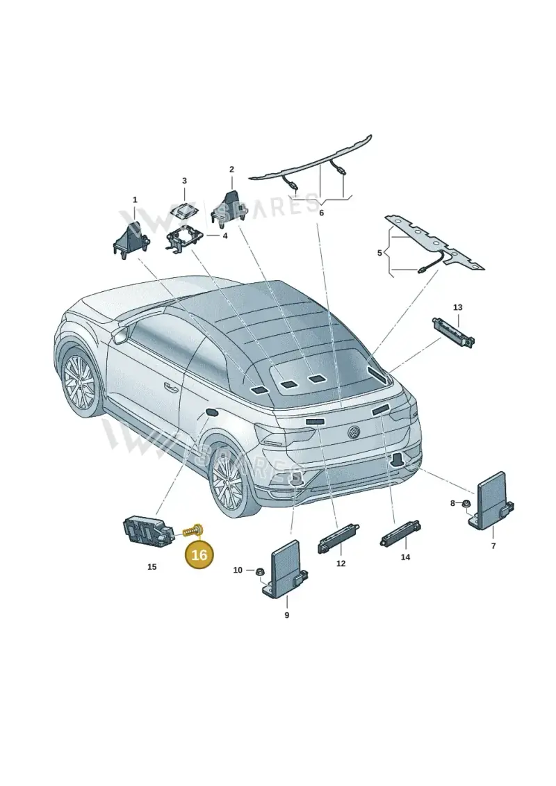 N10656902 — Volkswagen T-Roc convertible 1.5 (2019-2024) diagram 2gk035020, position 16