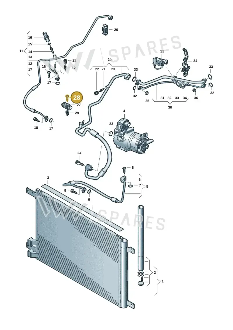 N10657001 — Volkswagen Multivan (2021-) diagram 7t0260600, position 28