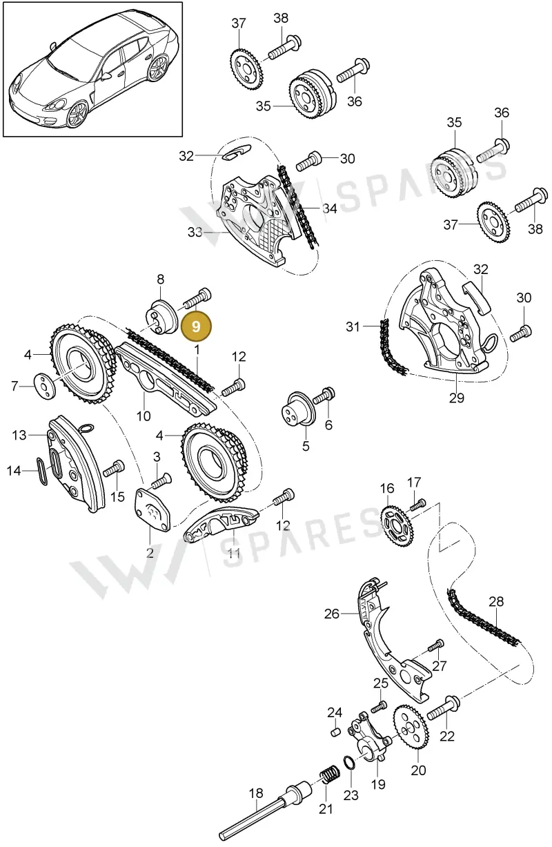 N10660902 — Porsche Panamera (2009-2016) diagram p35103075, position 9