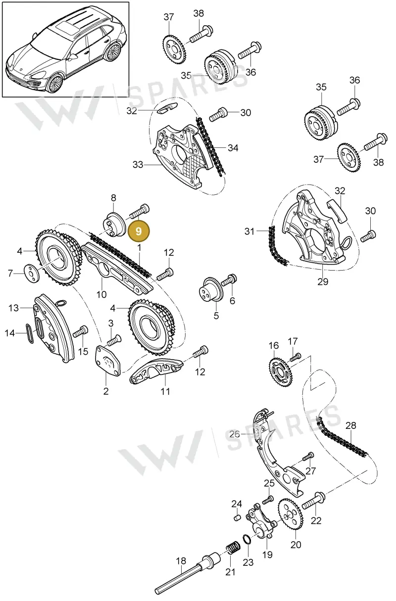 N10660902 — Porsche Cayenne (2010-2018) diagram p37103085, position 9