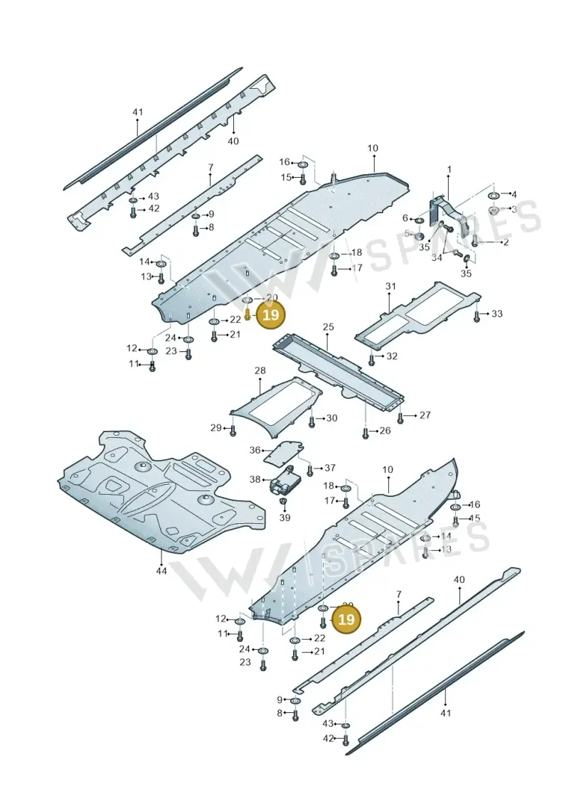 N10661701 — Audi A8L qu. 3.0 TDI (2009-2014) diagram 696825000, position 19