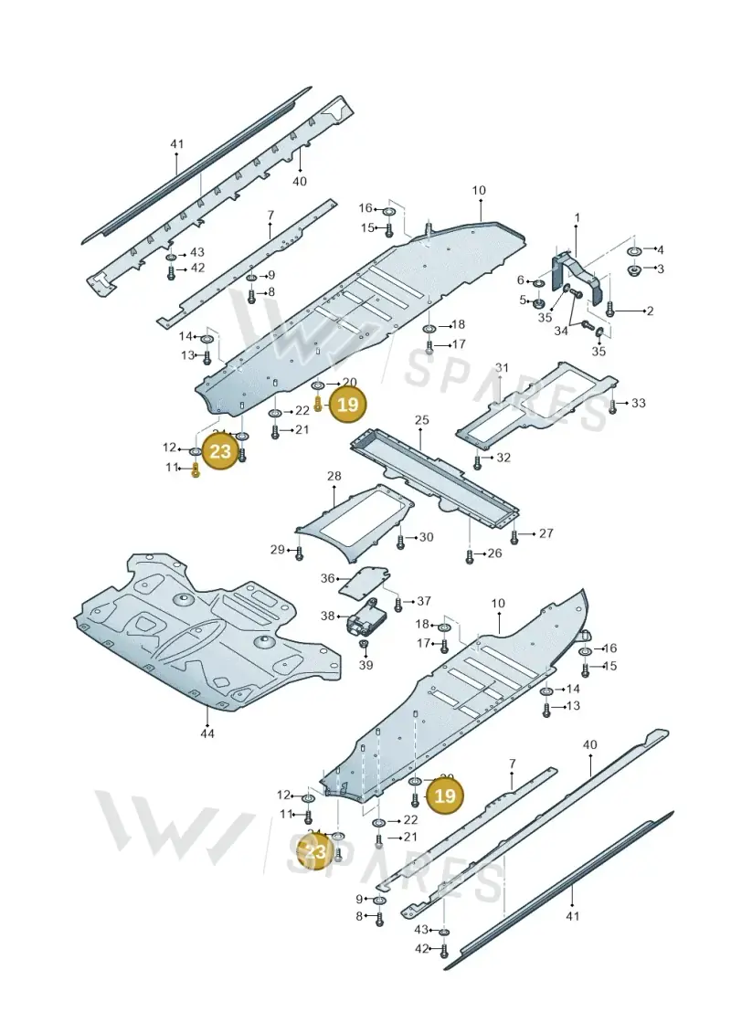 N10661702 — Audi A8 (2013-2018) diagram 696825000, position 19+23