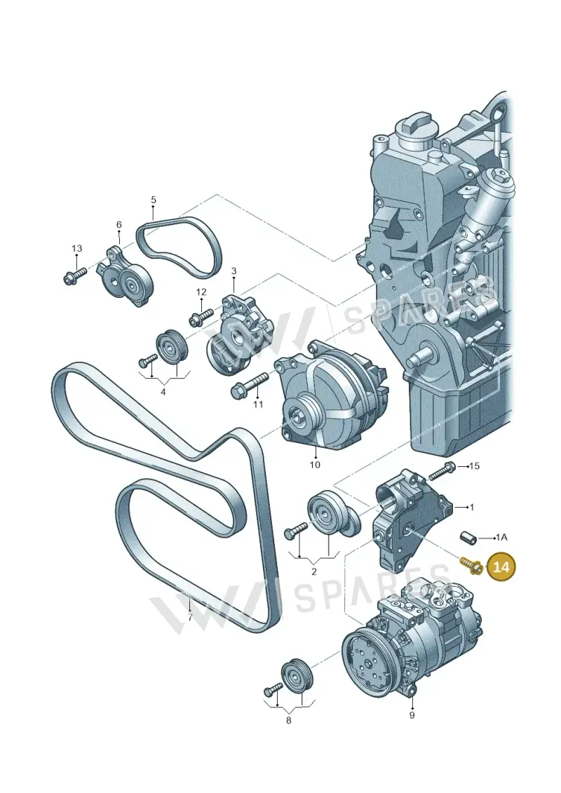 N10664502 — Volkswagen Jetta 1.4 (2013-2015) diagram 634903350, position 14