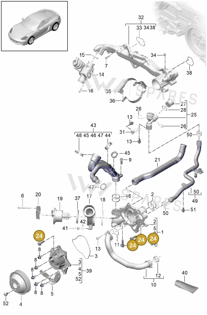 N10665002 — Porsche Cayman (2016-2019) diagram p50105000, position 24